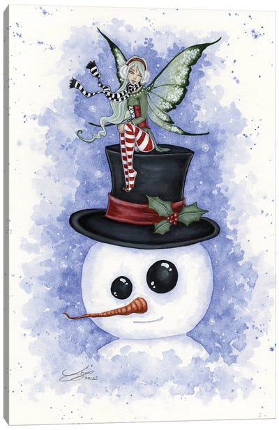 Frosty Friends Canvas Art Print - Snowman Art