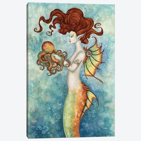 Mermaid And Octopus Canvas Print #AYB94} by Amy Brown Canvas Art