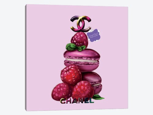 Art by Choni Canvas Art Picture - Sweet Soul Cupcakes Chanel ( Food & Drink > Food > Sweets & Desserts > Macarons art) - 26x26 in