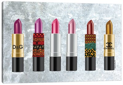 Lipstick Row Canvas Art Print - Make-Up