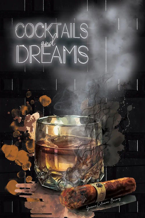 Cocktails And Dreams by Art By Choni wall art