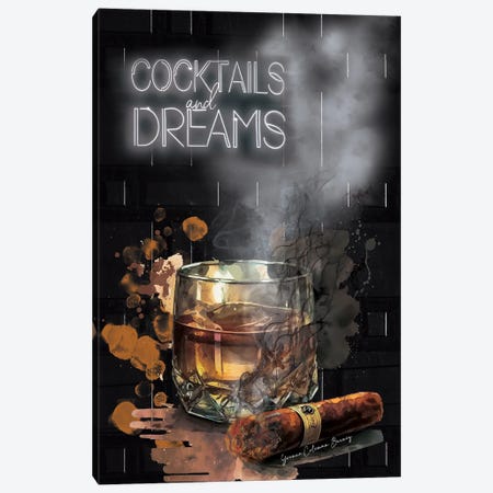 Cocktails And Dreams Canvas Print #AYC119} by Art By Choni Canvas Print