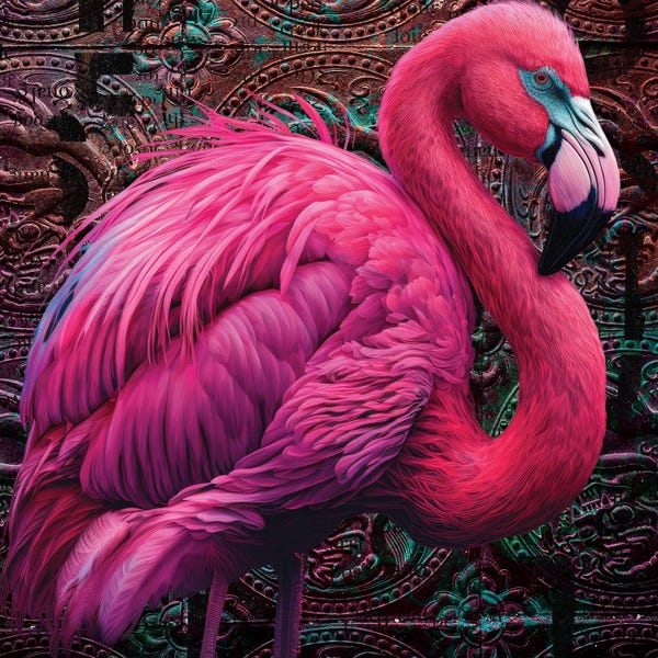 Flamingos: Feathered Chrome by Art By Choni