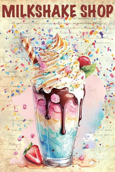 Ice Cream & Popsicles: Milkshake Shop by Art By Choni