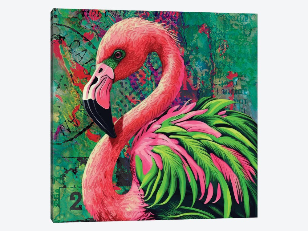 Neon Feathers by Art By Choni 1-piece Canvas Wall Art