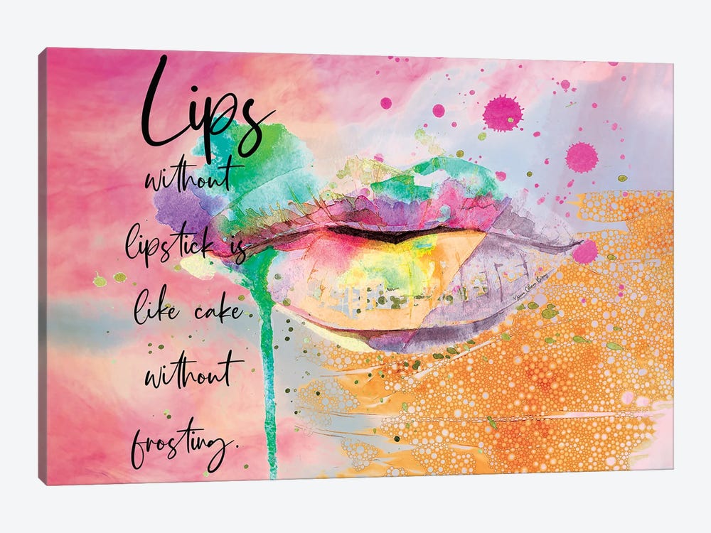 Lips Without Lipstick by Art By Choni 1-piece Canvas Art Print