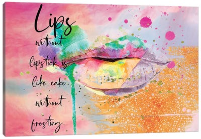 Lips Without Lipstick Canvas Art Print - Art By Choni