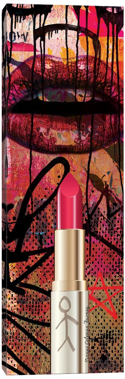 Pink Lipstick Canvas Art Print - Pantone 2023 Viva Magenta