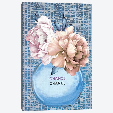 Blue Chanel Canvas Print #AYC4} by Art By Choni Art Print
