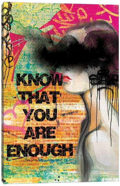 You Are Enough Canvas Art Print - Mental Health Awareness