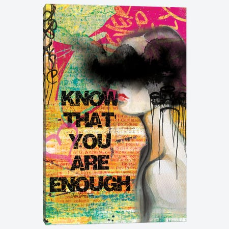 You Are Enough Canvas Print #AYC50} by Art By Choni Canvas Wall Art