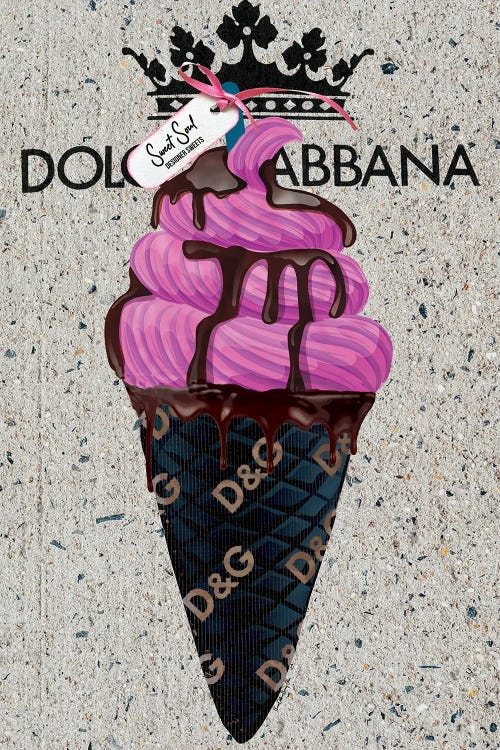 Designer Ice Cream Cone by Art by Choni Fine Art Paper Poster ( Fashion > Dolce & Gabbana art) - 24x16x.25