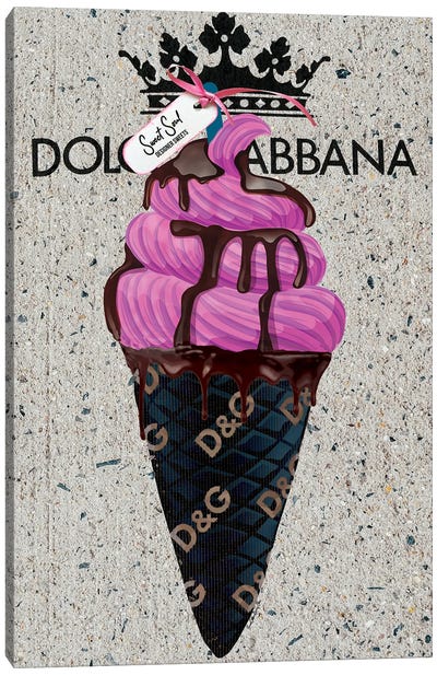 Designer Ice Cream Cone Canvas Art Print - Sweets & Dessert Art