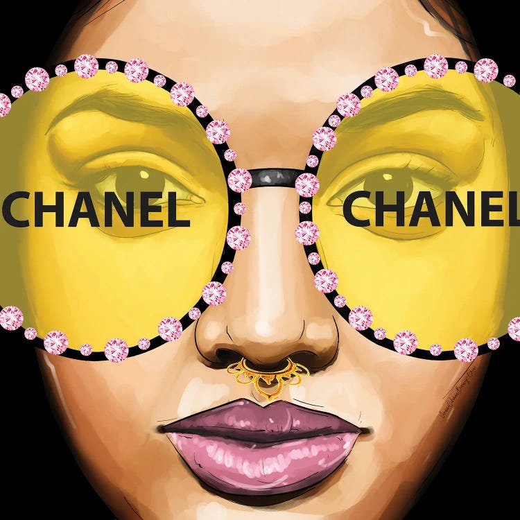 Chanel Glasses Canvas Art Print by Art By Choni