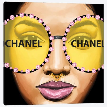 Chanel Glasses Canvas Print #AYC89} by Art By Choni Canvas Print