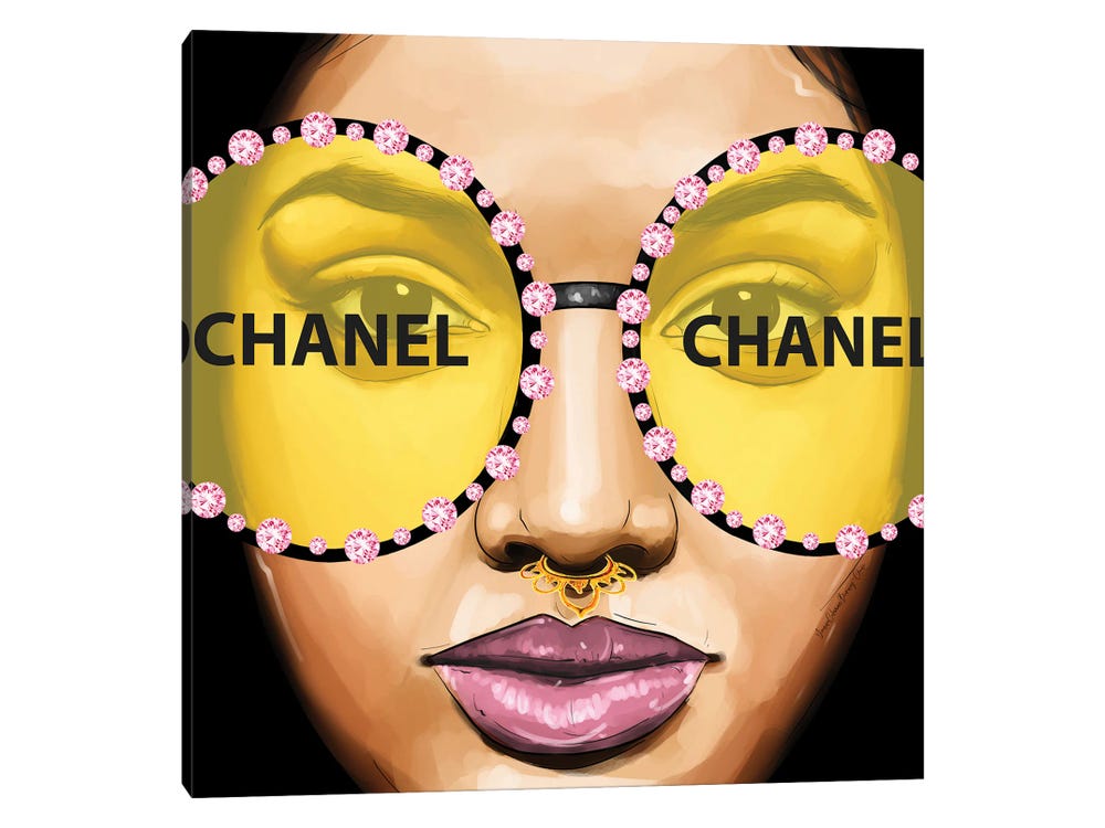 Art by Choni Canvas Art Picture - Chanel Glasses ( Fashion > Fashion Brands > Chanel art) - 26x26 in