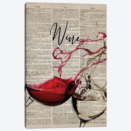 Toasting Wine Canvas Print #AYC90} by Art By Choni Canvas Artwork