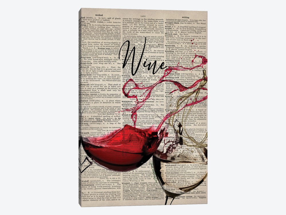Toasting Wine by Art By Choni 1-piece Canvas Art