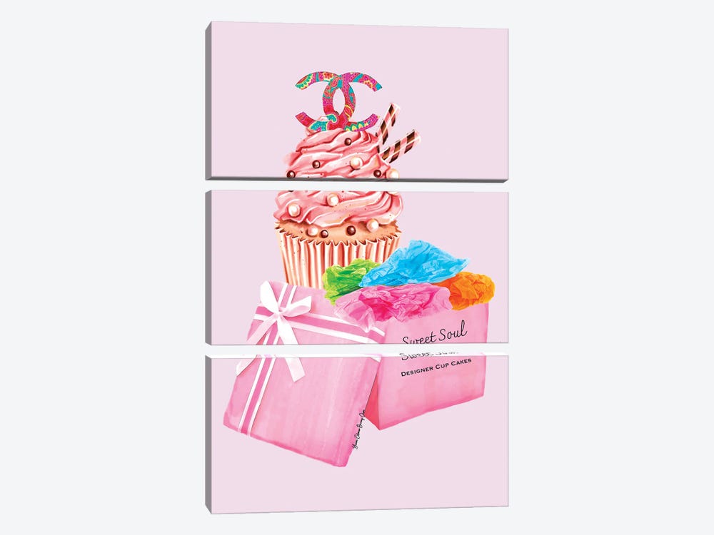 Sweet Soul Cupcakes Chanel by Art By Choni 3-piece Canvas Art Print