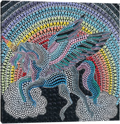 I Love Unicorns Canvas Art Print - Rainbow Art