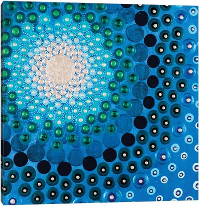 Vibrant Blue Canvas Art Print - Psychedelic & Trippy Art