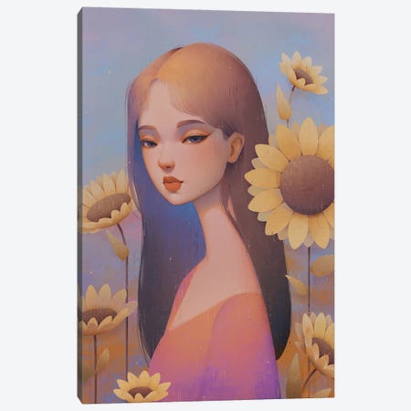 Sunflower Canvas Print #AYM19} by Anky Moore Canvas Art