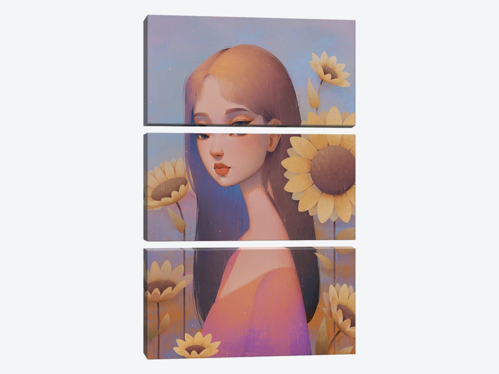 Sunflower by Anky Moore 3-piece Canvas Wall Art