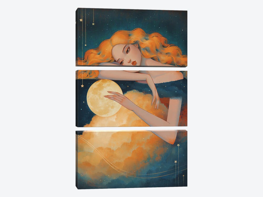 Cloud Moon I by Anky Moore 3-piece Canvas Print