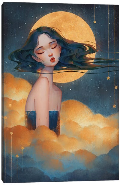 Cloud Moon II Canvas Art Print - Dreams Art