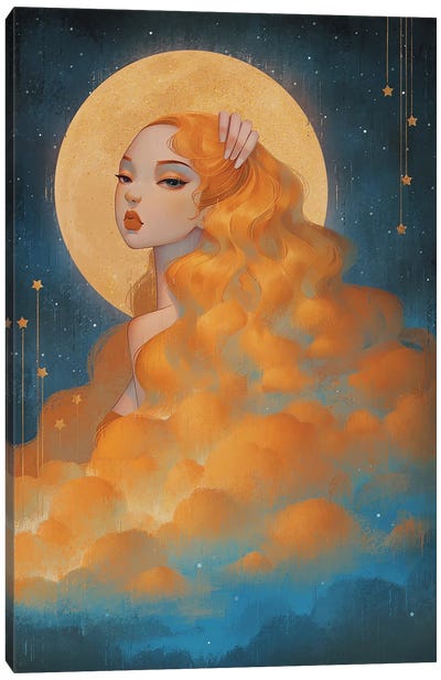 Cloud Moon III Canvas Art Print - Anky Moore