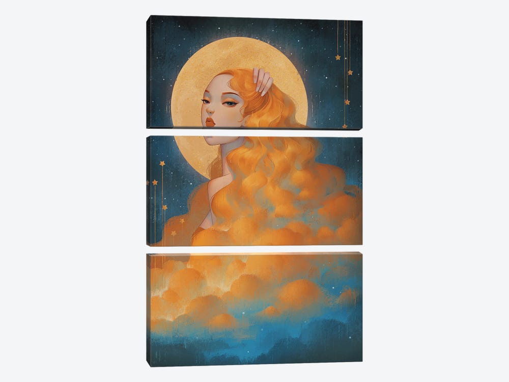 Cloud Moon III 3-piece Canvas Print