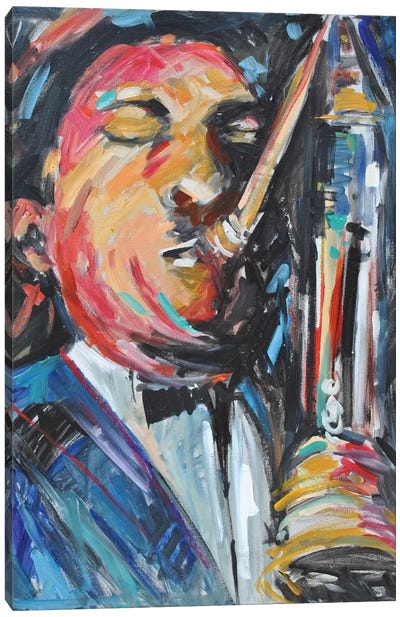 Sax Man Canvas Art Print - Saxophone Art