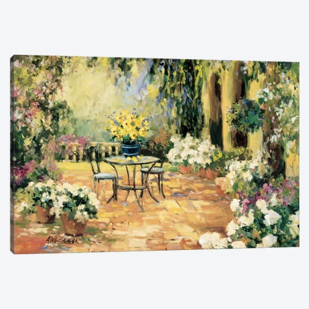 Floral Courtyard Canvas Print #AYN11} by Allayn Stevens Art Print
