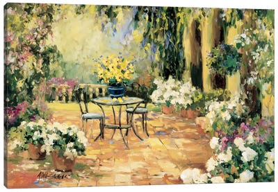 Floral Courtyard Canvas Art Print