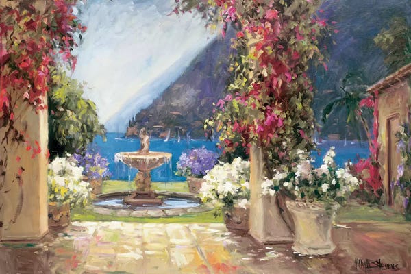Current Day Impressionism: Seaside Fountain by Allayn Stevens