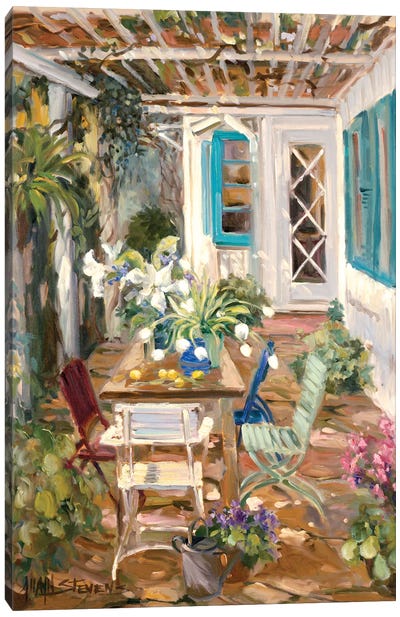 Summer Garden Canvas Art Print - Current Day Impressionism Art