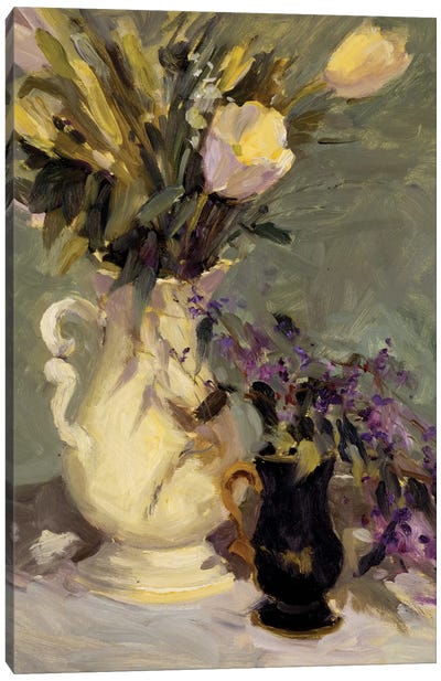 Tulips And Lavender Canvas Art Print - Allayn Stevens