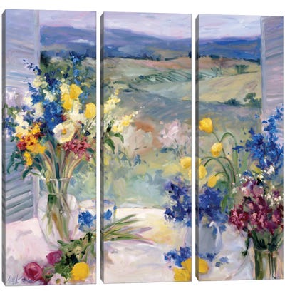 Tuscany Floral Canvas Art Print - 3-Piece Scenic & Landscape Art