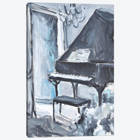 Moonlight Serenade Purple Garden Piano Gothic Giclee Canvas Wall Picture Art 