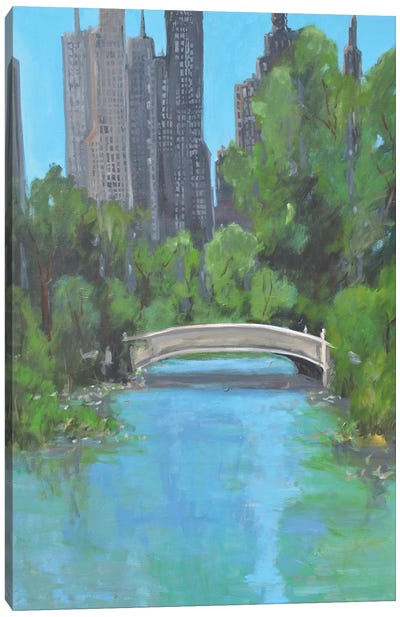 City Park Canvas Art Print - Pond Art