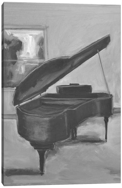 Piano In Black And White I Canvas Art Print - Classical Music Art