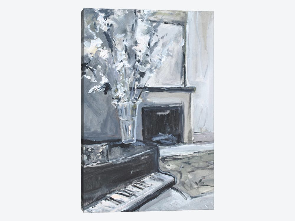 Piano & Fireplace by Allayn Stevens 1-piece Canvas Wall Art