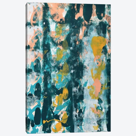 August Heat: A Vibrant Abstract Painting In Greens, Pinks, And Yellows Canvas Print #AYS14} by Alyssa Hamilton Canvas Print