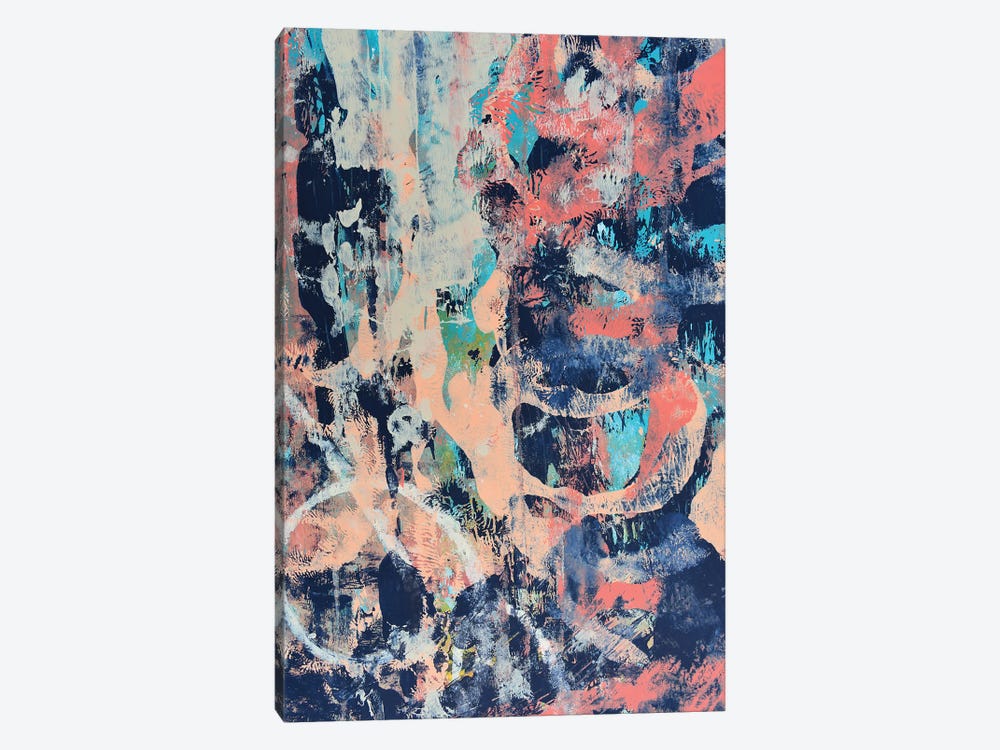 Bright Melody: An Abstract Painting In Pinks And Blues by Alyssa Hamilton 1-piece Canvas Art