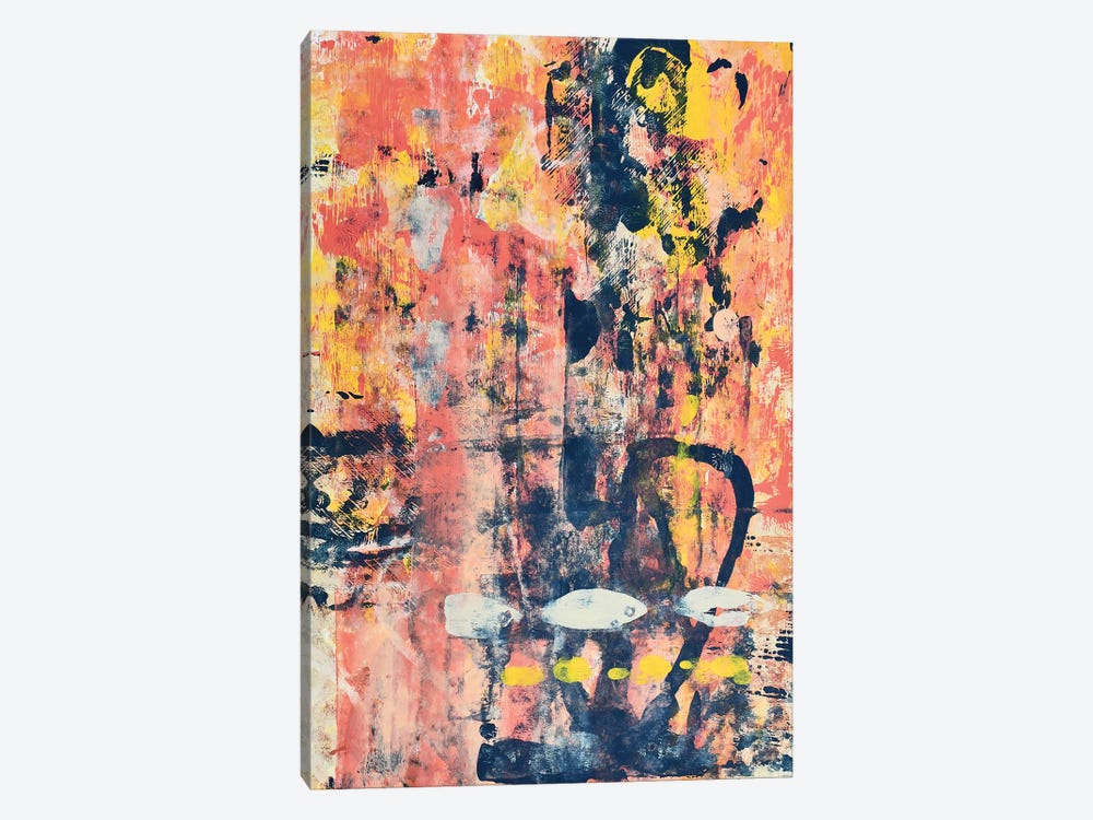 Free to Roam: A Bright Abstract Painting In Pinks, Blues And Yellow by Alyssa Hamilton 1-piece Canvas Art Print