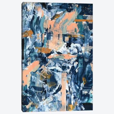 Messy Layers: An Abstract Painting In Pinks And Blues Canvas Print #AYS19} by Alyssa Hamilton Canvas Wall Art