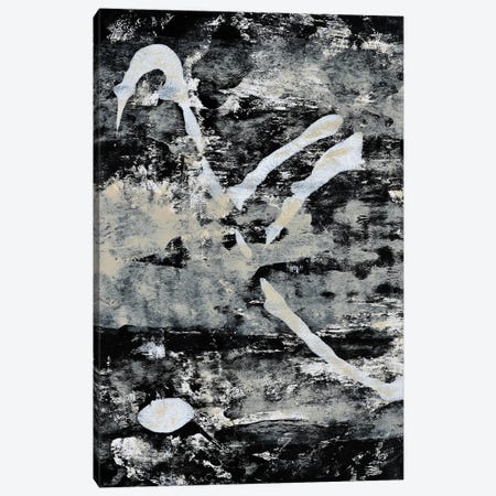 A Song In A Storm: A Black And White Abstract Painting Canvas Print #AYS1} by Alyssa Hamilton Canvas Art Print