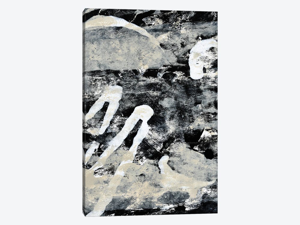 A Song In A Storm II: A Black And White Abstract Painting by Alyssa Hamilton 1-piece Art Print