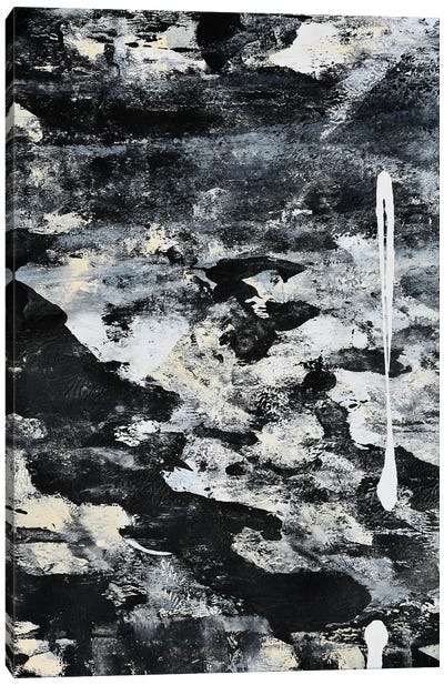 A Song In A Storm II: A Black And White Abstract Painting Canvas Art Print - Alyssa Hamilton