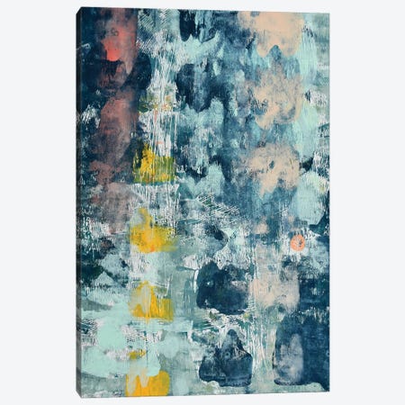 After The Rain: A Bright Abstract Painting In Blues Pink And Yellow Canvas Print #AYS8} by Alyssa Hamilton Art Print